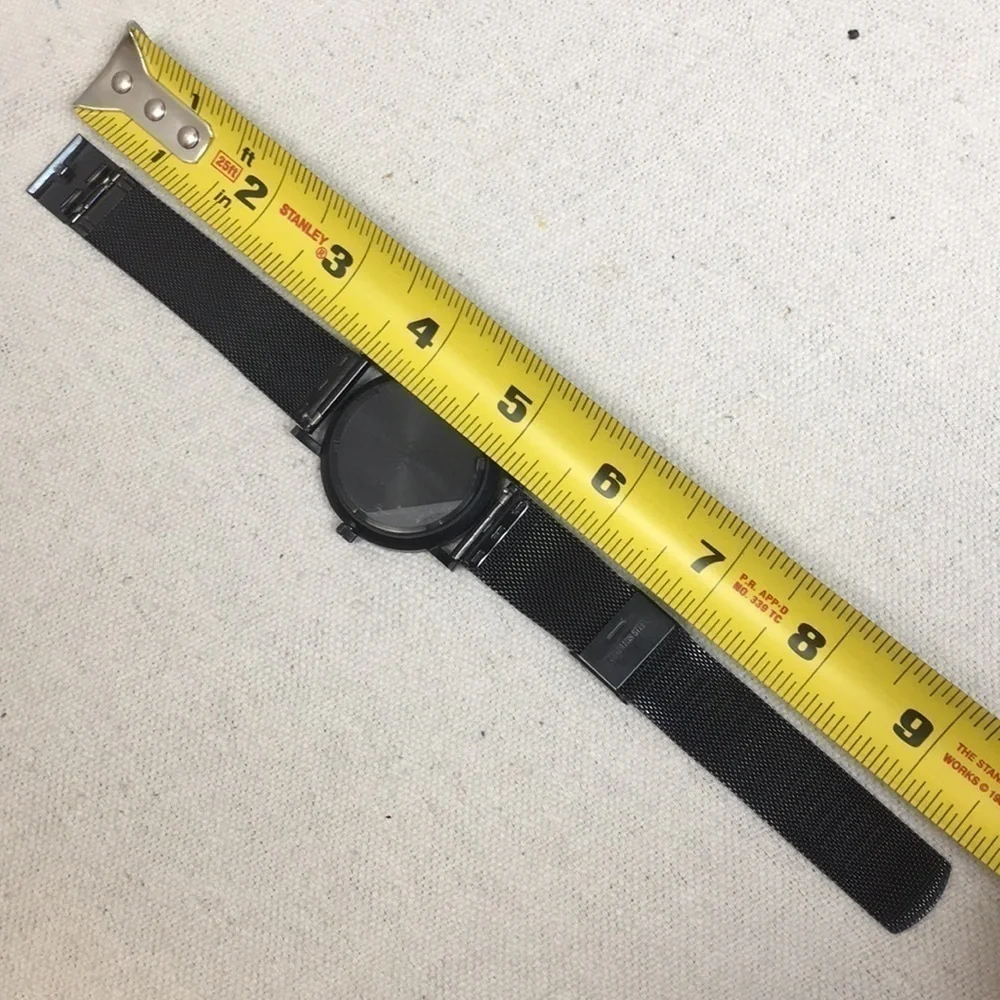 Shore Project Unisex Falmouth black SS mesh watch